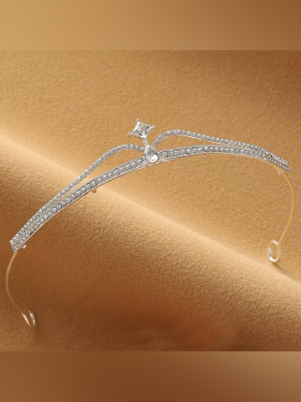Crystal Pavé Tiara Headband - Silver